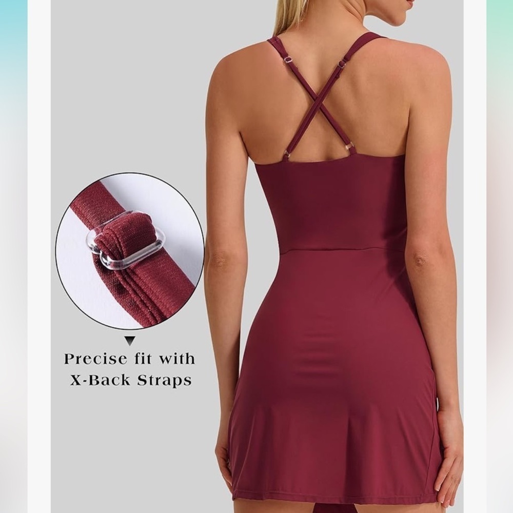 EZRUN Square Neck Tennis Dress Athletic - Picture 4 of 6
